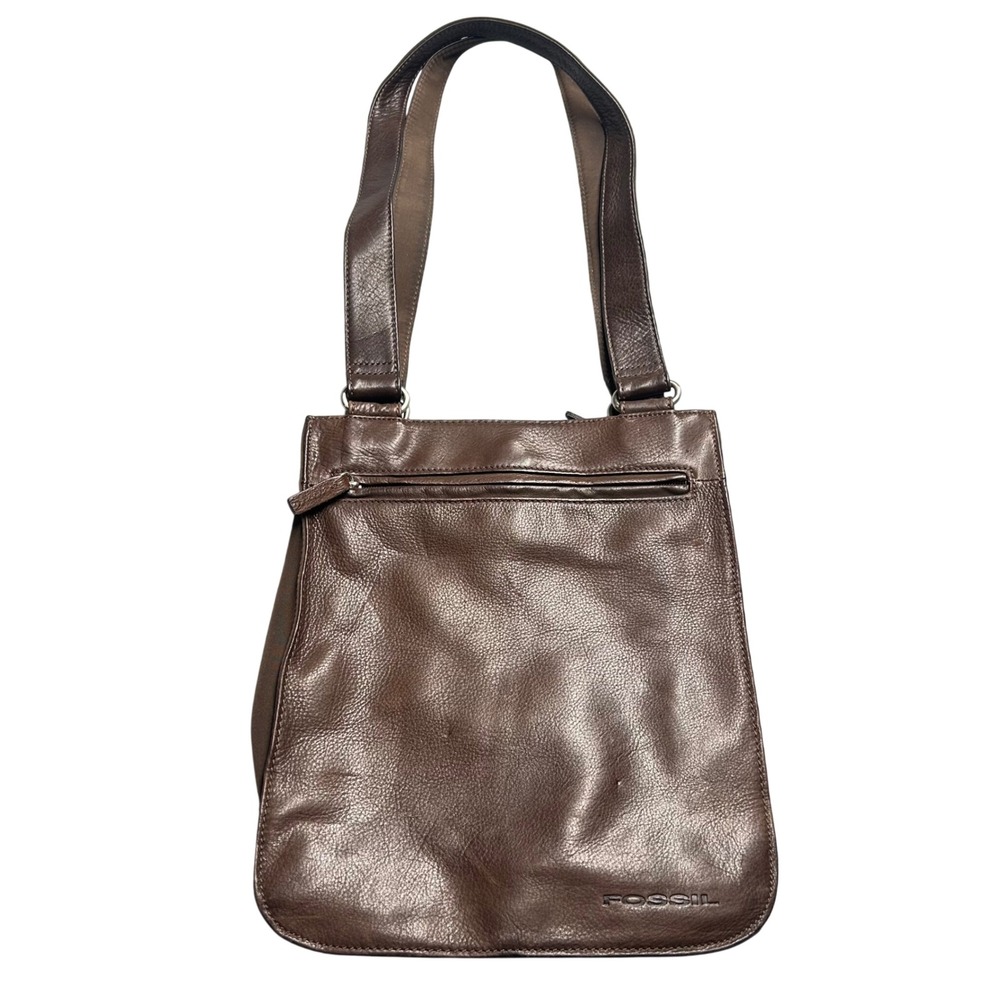 Fossil Shoulder Bag Brown Womens Medium Leather Crossbody Messenger Y2K 0065